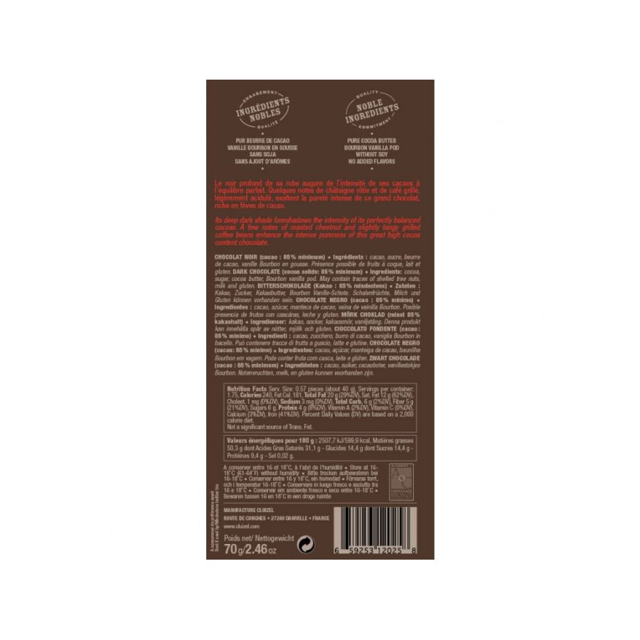 Čokolada Michel Cluizel Grand Noir 85%
