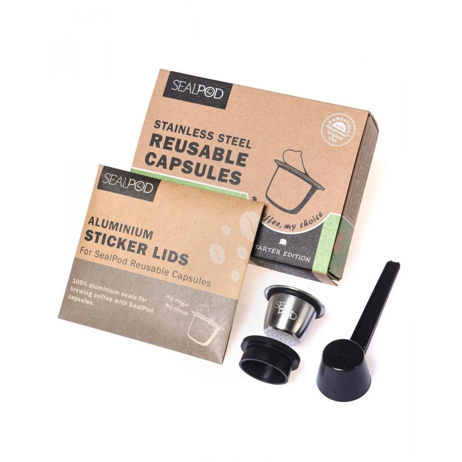 Kapsula Sealpod - za ponovno polnjenje, iz nerjavečega jekla