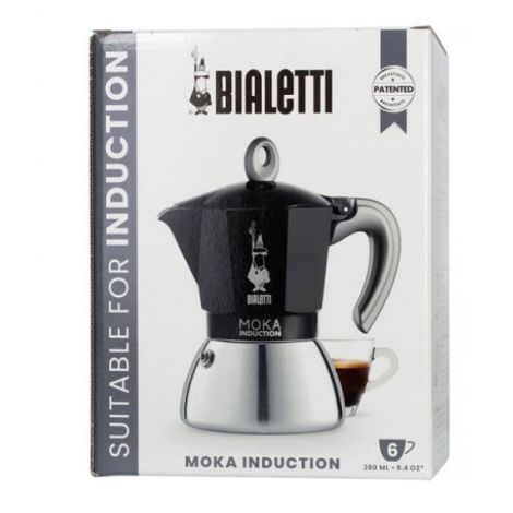 Bialetti Moka Indukcija 6 skodelic črna NOVO
