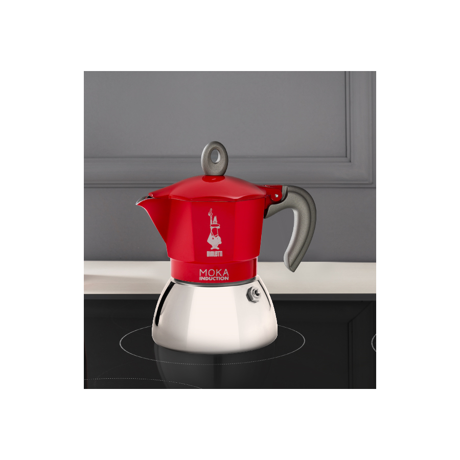 Bialetti Moka Induction 4 skodelice rdeča