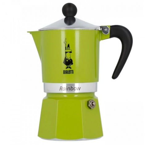 Bialetti Rainbow 3 zeleni moka lonček