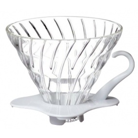 Szklany dripper Hario V60-01 - biały (VDGR-01-W)