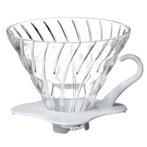 Hario stekleni dripper V60-01- bel (VDGR-01-W)
