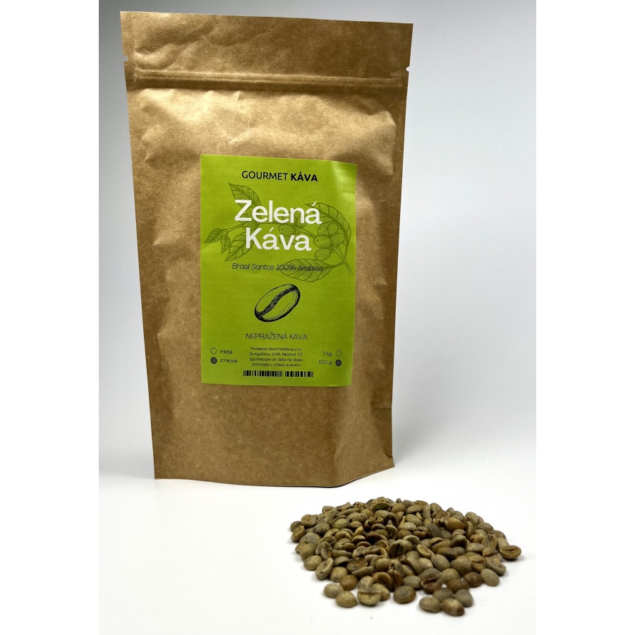 Zelena kava 100 g, nepražena kava (green coffee), v zrncih