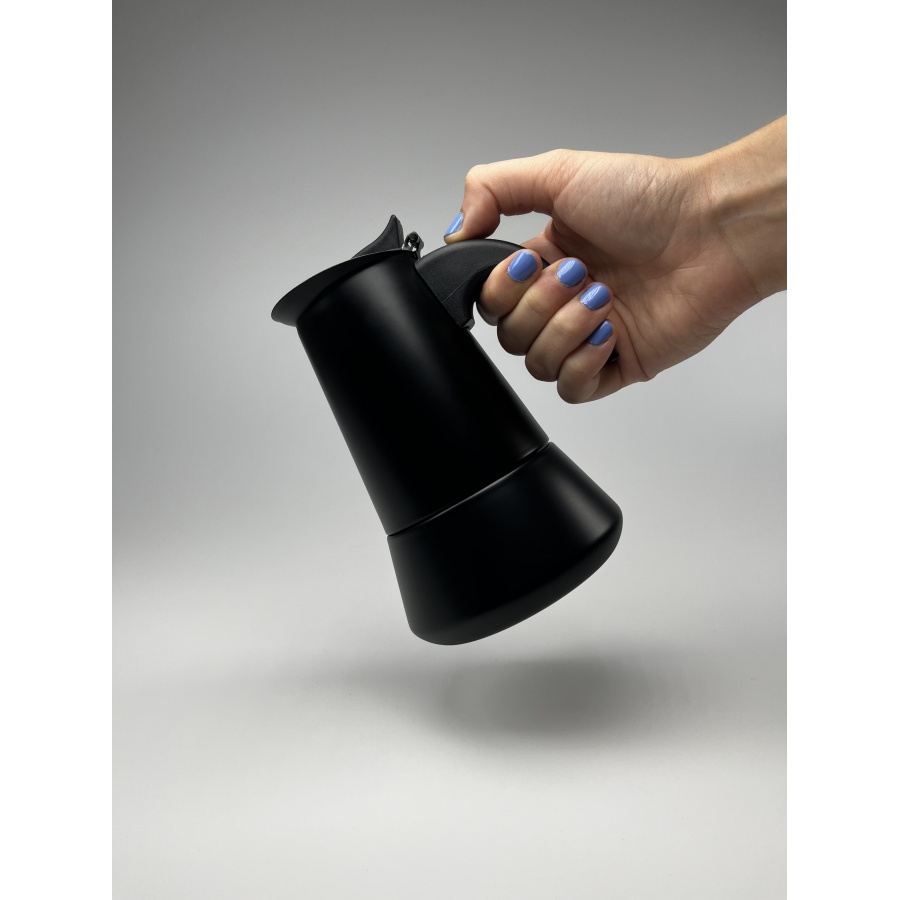 Kaffia Black 4 skodelice Moka lončka - črna