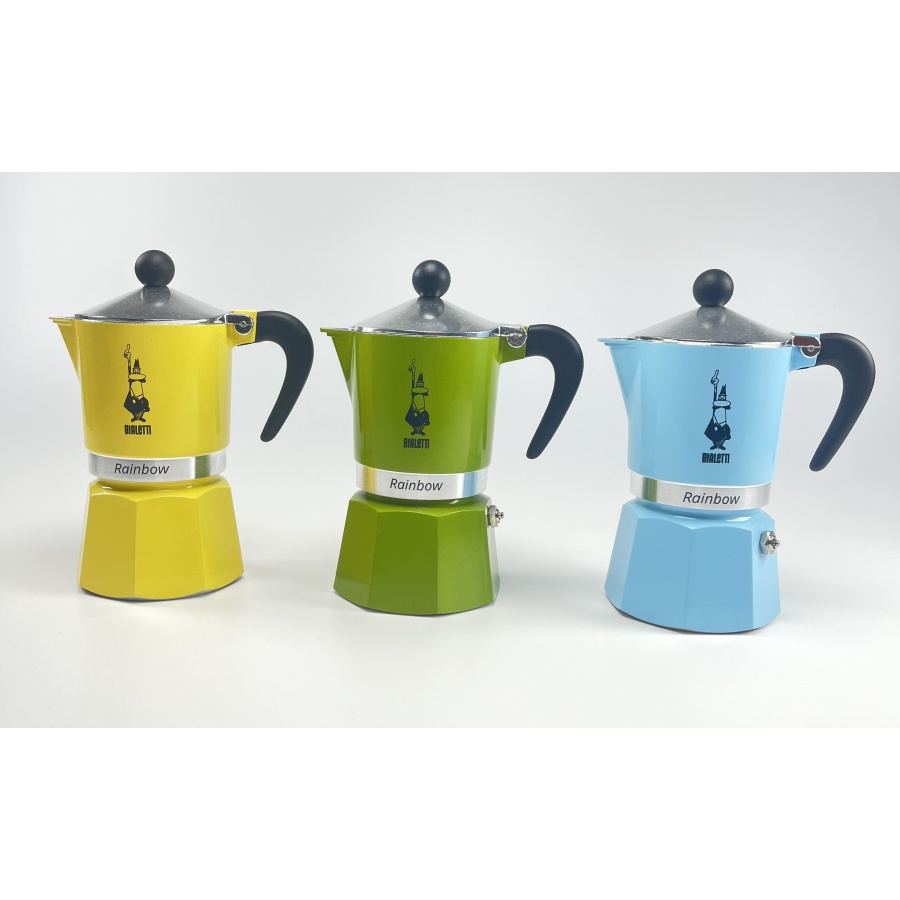 Bialetti Rainbow 3 zeleni moka lonček