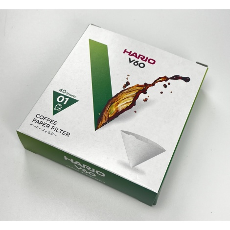 Filtry papierowe Hario V60-01 40 sztuk, białe (VCF-01-40W)