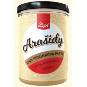 Lepé arašidova pasta / maslo 100 % 400 g – fino mleta, brez glutena in palmovega olja