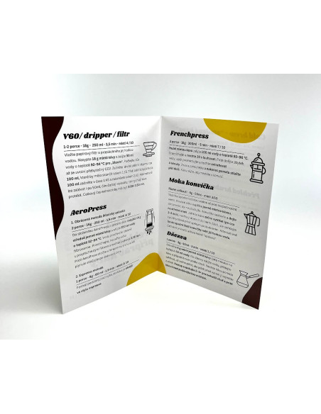 Brošura A5: Pregled priprave kave