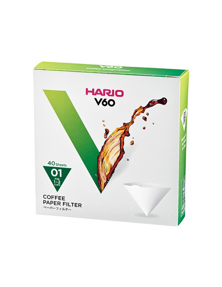 Papirnati filtri Hario V60-01 40 kosov, beli (VCF-01-40W)