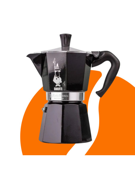 Bialetti Moka Express 6 moka lonec črne barve