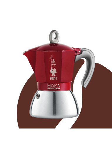 Bialetti Moka Induction 4 skodelice rdeča