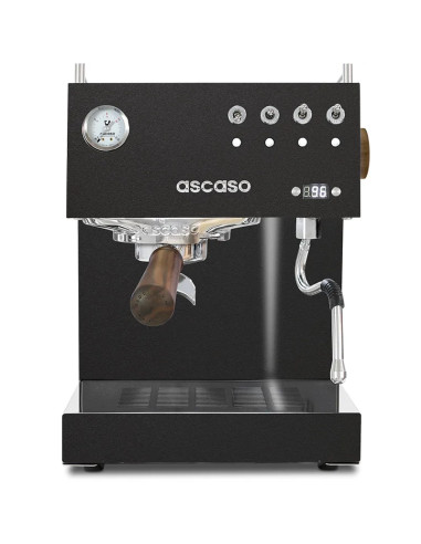Aparat za espresso Ascaso Steel UNO PID, črn s lesnimi elementi