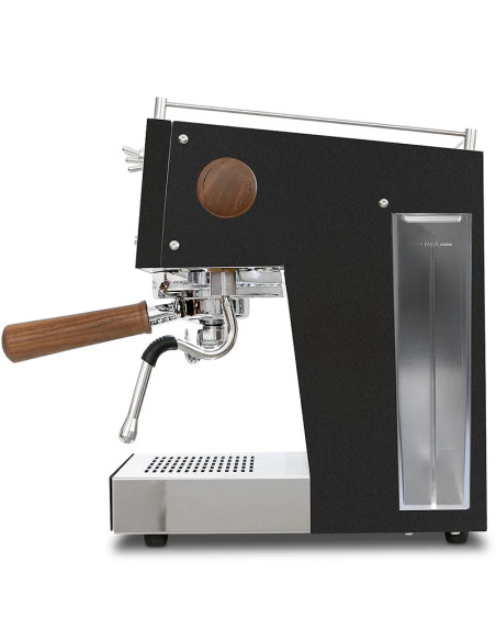 Aparat za espresso Ascaso Steel UNO PID, črn s lesnimi elementi