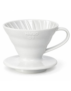 Hario dripper V60-01 keramika - bela (VDC-01W)