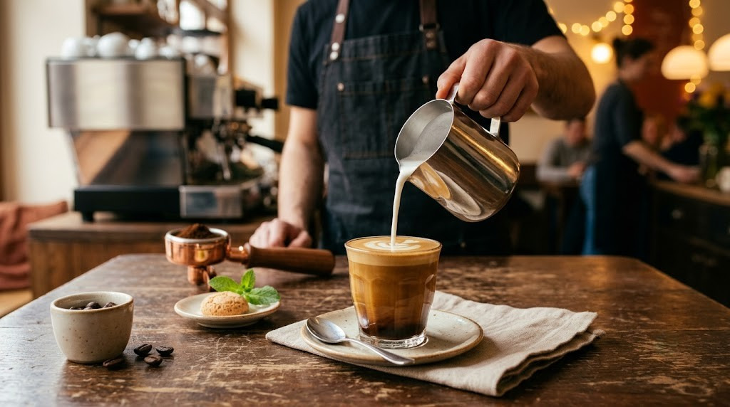 Priprava kave Cortado